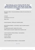 Mark Klimek Lecture Outline NCLEX, Mark Klimek NCLEX Pharm, mark klimek review tips|1941 Questions and Answers.Latest Update 2023 / 2024.