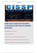 CISSP Study Guide Exam Questions (1,120 terms) with Answers Updated 2023-2024. 