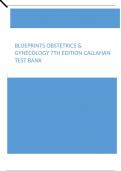 Blueprints Obstetrics & Gynecology 7th Edition Callahan Test Bank