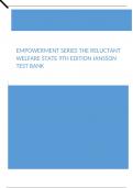 Empowerment Series The Reluctant Welfare State 9th Edition Jansson Test Bank