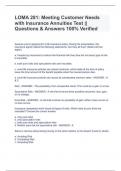 LOMA 281: Meeting Customer Needs with Insurance Annuities Test || Questions & Answers 100% Verified