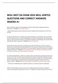 WGU D027 OA EXAM 2024 WELL SORTED QUESTIONS AND CORRECT ANSWERS GRADED A+ 