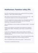 Healthstream: Radiation safety (PA) Test Questions and Correct Answers Latest Update (A+ GRADED 100% VERIFIED)