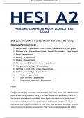 HESI A2 READING COMPREHENSION 2023 LATEST EXAMS A+