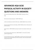 ADVANCED AQA GCSE PHYSICAL ACTIVITY IN SOCIETY QUESTIONS AND ANSWERS 