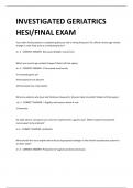 INVESTIGATED GERIATRICS HESI/FINAL EXAM 