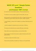 NACE CIP Level 1 Sample Quizes Questions and Answers 100% Correct