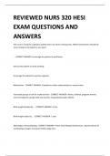 REVIEWED NURS 320 HESI EXAM QUESTIONS AND ANSWERS 