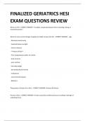 FINALIZED GERIATRICS HESI EXAM QUESTIONS REVIEW 