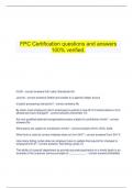   FPC Certification questions and answers 100% verified.