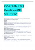 UPDATED  CYSA EXAM 2024 Questions AND SOLUTIONS