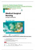 Caring For Medical-Surgical Patients Dewit: Medical-Surgical Nursing: Concepts & Practice, 3rd Edition With Correct Answers