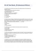 Ch 24 Test Bank; (Professional Ethics)by Richard R. 2024 Questions & Answers Graded A. ALL BUNDLED HERE!!!