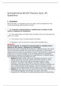 Schizophrenia NCLEX Practice Quiz: 65 Questions