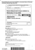 Pearson Edexcel Level 1/ Level 2 GCSE(9-1) Astronomy Paper 2:Telescopic  Astronomy Question Paper June 2023 