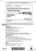 Pearson Edexcel Level 1/ Level 2 GCSE (9-1) Chemistry Paper 2 Foundation Tier June 2023  Question Paper 