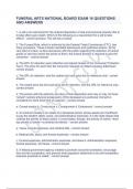 FUNERAL ARTS NATIONAL BOARD EXAM 16 QUESTIONS AND ANSWERS