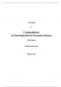 Test Bank for Criminalistics An Introduction to Forensic Science 13th Edition By Richard Saferstein, Tiffany Roy (All Chapters, 100% Original Verified, A+ Grade)