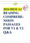 HESI A2 READING COMPREHENSION PASSAGES 2023 FOR V1 AND V2