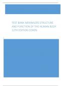 Test Bank Memmlers Structure and Function of the Human Body 12th Edition Cohen