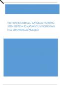 Test Bank Medical Surgical Nursing 10th Edition Ignatavicius Workman (ALL CHAPTERS AVAILABLE)