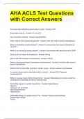 AHA ACLS Test Questions with Correct Answers 