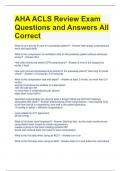 AHA ACLS Review Exam Questions and Answers All Correct 