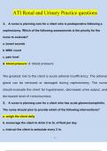 Practice ATI questions Renal and Urinary questions and answers 100% guaranteed success 2024.