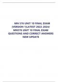 MN 576 UNIT 10 FINAL EXAM (VERSION 1)LATEST 2022-2024/ MN576 UNIT 10 FINAL EXAM QUESTIONS AND CORRECT ANSWERS NEW UPDATE