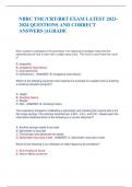 NBRC TMC/CRT/RRT EXAM LATEST 2023-2024 QUESTIONS AND CORRECT ANSWERS |AGRADE   After a patient undergoes a thoracentesis, the respiratory therapist notes that the obtained pleural fluid is clear with a slight straw color. This fluid is most likely the res