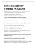 REVISED LEADERSHIP PRACTICE FINAL EXAM 