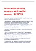 Florida Police Academy Questions With Verified Answers | UPDATED