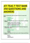 TI TEAS A7 TEST BANK 350 QUESTIONS AND ANSWERS