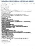 PARASITOLOGY EXAM 1 ZOO4234 QUESTIONS AND ANSWERS