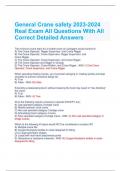 General Crane safety 2023-2024 Real Exam All Questions With All Correct Detailed Answers