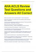 Bundle For AHA ACLS Exam Questions with Correct Answers