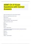 AEMT Ch 27 Exam Questions with Correct Answers