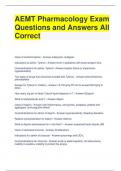 AEMT Pharmacology Exam Questions and Answers All Correct