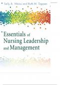 Essentials of Nursing Leadership & Management, 6th Edition Sally A. Weiss,Ruth M. Tappen