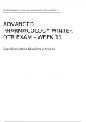 ADVANCED PHARMACOLOGY WINTER QTR EXAM - WEEK 11