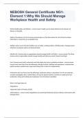 NEBOSH General Certificate NG1- Element 1Why We Should Manage Workplace Health and Safety Question and answers 100% correct 2023/2024