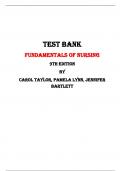 Test Bank For Fundamentals of Nursing  9th Edition by Carol Taylor, Pamela Lynn, Jennifer Bartlett |All Chapters,  Year-2024|