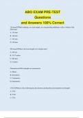 ABO EXAM PRE-TEST Questions and Answers 100% Correct