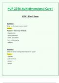 Exam 1 & Exam 2 & Exam 3 & Final Exam: NUR2356 / NUR 2356 (Latest 2024 / 2025 UPDATES STUDY BUNDLE) Multidimensional Care I / MDC 1 | Questions and Verified Answers | Graded A - Rasmussen