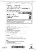 GCSE EDEXCEL May 2024 Higher Mathematics Paper 1 Non-Calculator