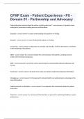 CPXP Exam - Patient Experience - PX - Domain 01 - Partnership and Advocacy rated A+