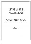 LETRS UNIT 4 ASSESSMENT COMPLETED EXAM 2024.