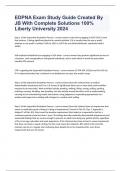 EDPNA Exam Study Guide Created By JB With Complete Solutions 100% Liberty University 2024