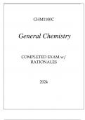 CHM1100C GENERAL CHEMISTRY COMPLETED EXAM WITH RATIONALES 2024