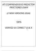 ATI COMPREHENSIVE PREDICTOR PROCTORED EXAM (2 NEW VERSIONS 2024) 100% VERIFIED 